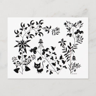 Cat & Owl Postcard