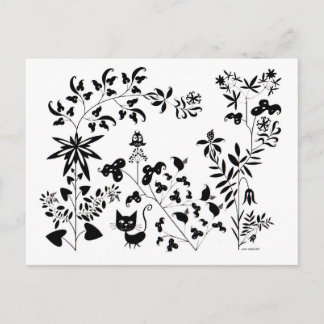 Cat & Owl Postcard