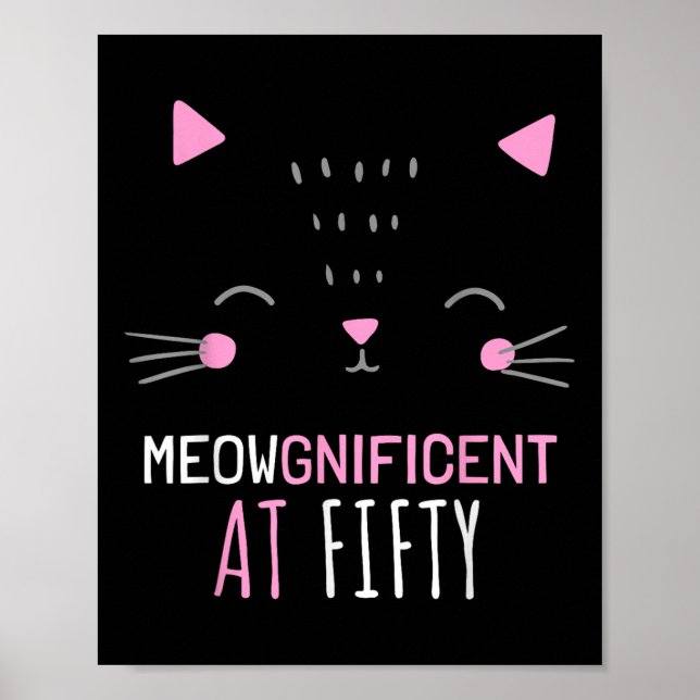 Cat Owner 50th Birthday Cat Lover 50 Years  Poster (Front)