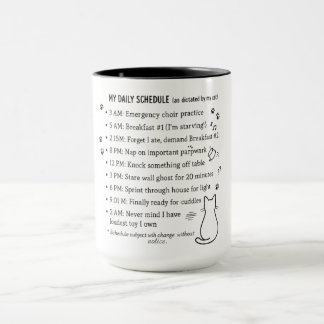 Cat owner daily schedule Mug