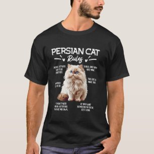 Cat Owners PERSIAN CAT RULES Funny Persian Cat Dad T-Shirt