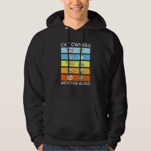 Cat Owners Weather Guide Funny Sleeping Cats With  Hoodie