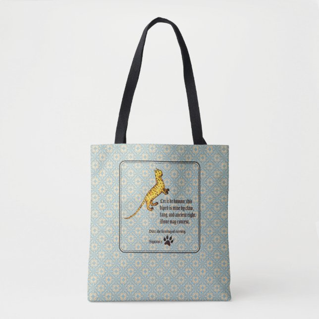 Cat Ownership Medieval Tote Bag (Front)