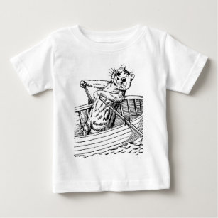 Cat paddling the boat, Louis Wain Baby T-Shirt