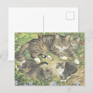 CAT PAINTED POSTCARD