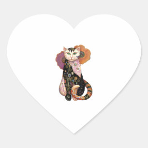 Cat Painting Cats Illustration Cat Art  Heart Sticker