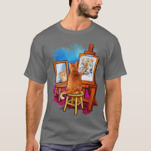 Cat Painting Lion Artistic Animals Lover  Novelty  T-Shirt