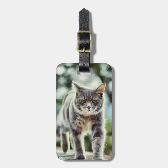 Cat painting luggage tag (Front Vertical)
