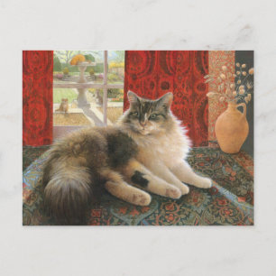 CAT PAINTING POSTCARD