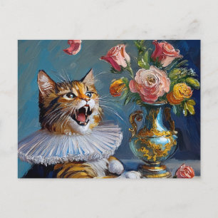 Cat painting postcard