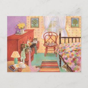 Cat painting postcards 