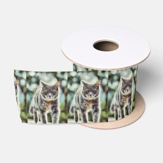 Cat painting satin ribbon (Spool)