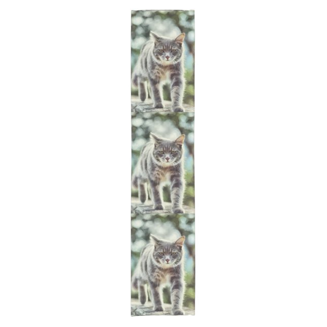 Cat painting short table runner (Front)