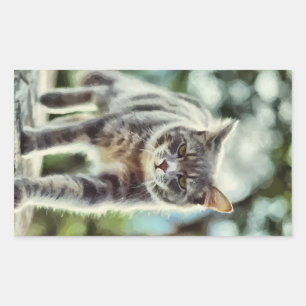Cat painting sticker