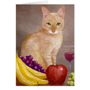 Cat Painting Still Life Wine Creationarts