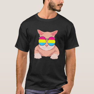 Cat Pansexuality Flag Sunglasses Lgbt Pride Pansex T-Shirt
