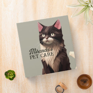 Cat Paper Cut Art Pet Care Food Shop Animal Clinic Binder
