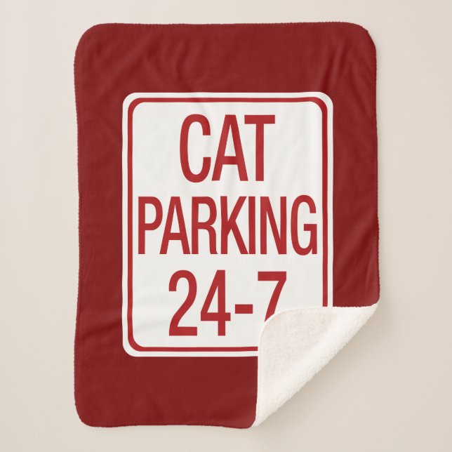 Cat Parking Sherpa Blanket (Front)