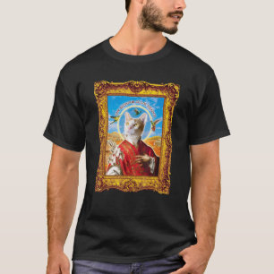 Cat Parody Renaissance Painting Weird Cat Saint T-Shirt