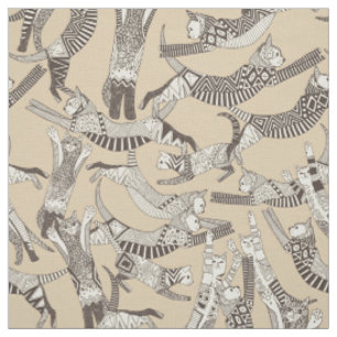 cat party beige natural fabric