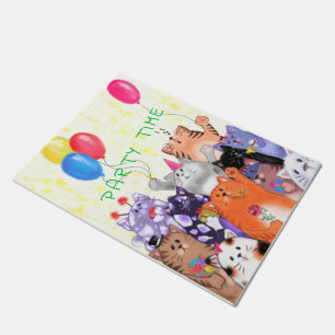 Cat Party Doormat Cartoon Cats Gift