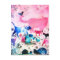 Cat Party House Glitter Art Pink Watercolor