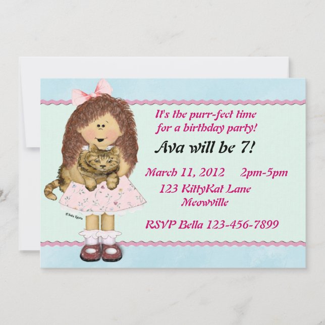 Cat Party Invitation (Front)