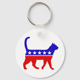 Cat Party Logo Feline Politics Great Party of Meow Keychain