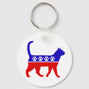 Cat Party Logo Feline Politics Great Party of Meow Keychain