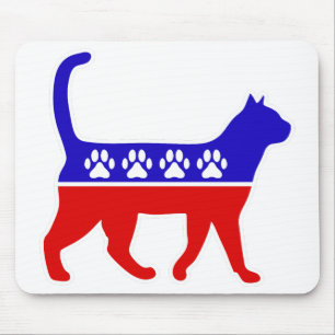 Cat Party Logo Feline Politics Great Party of Meow Mouse Pad