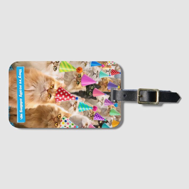 Cat Party Luggage Tag (Front Horizontal)