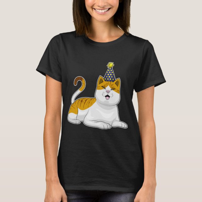 Cat Party Party hat T-Shirt (Front)