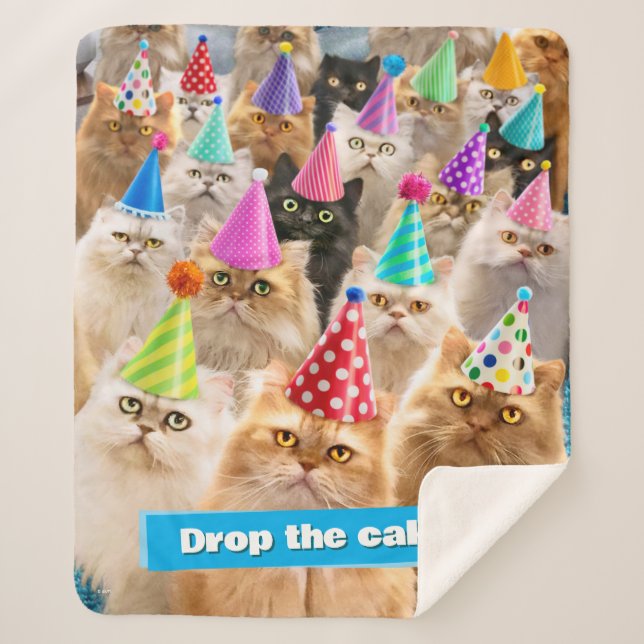 Cat Party Sherpa Blanket (Front)