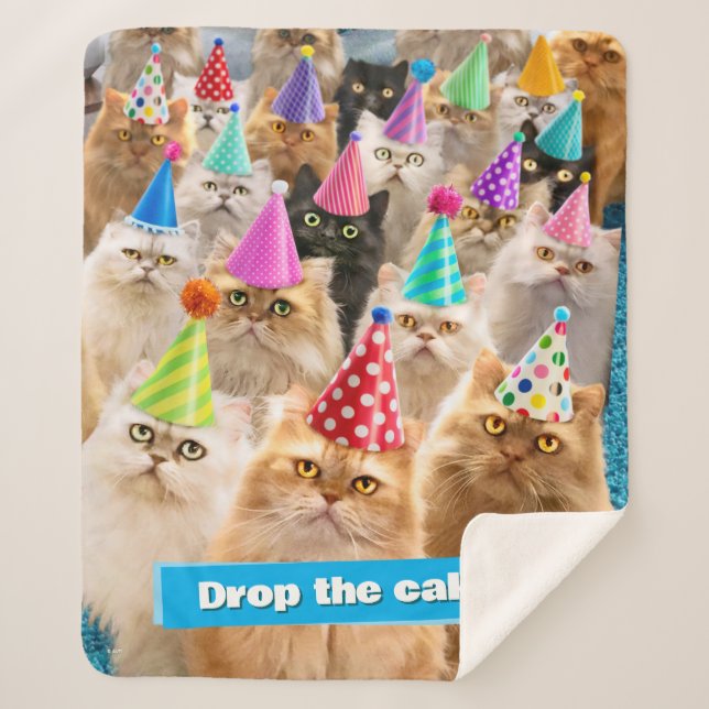 Cat Party Sherpa Blanket (Front)