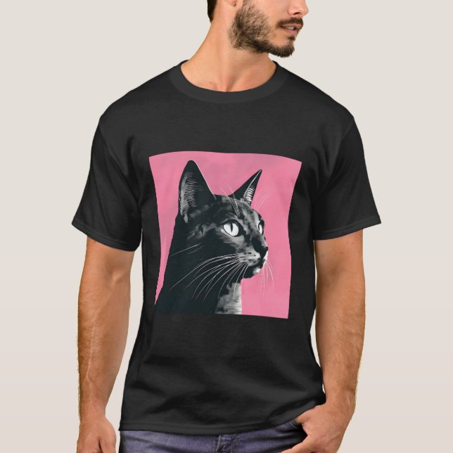 Cat Pastel K Background Pop T-Shirt (Front)