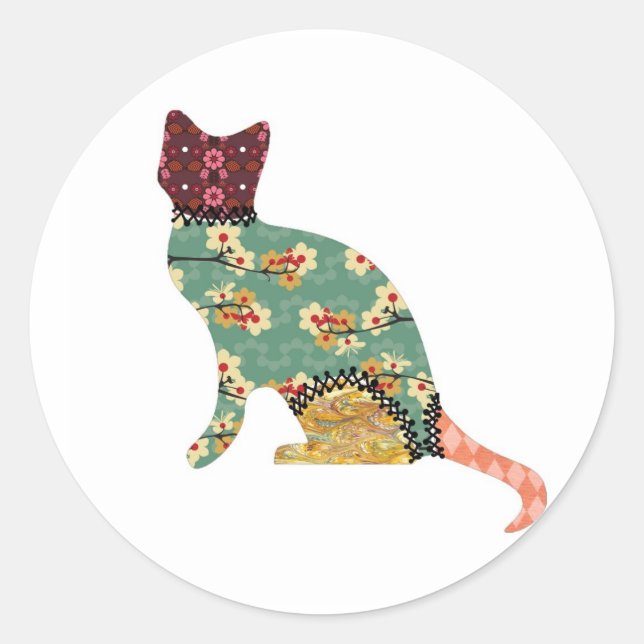 Cat Patchwork Pet Stickers (Front)