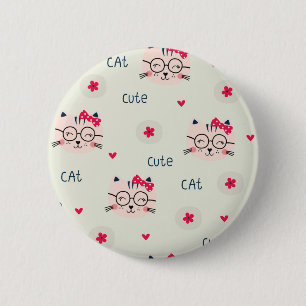 Cat pattern 2 inch round button