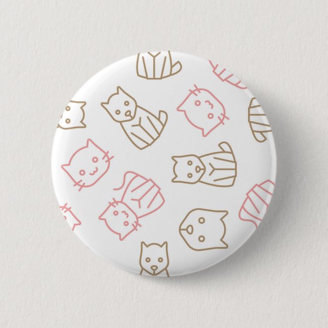 Cat pattern 2 inch round button (Front)