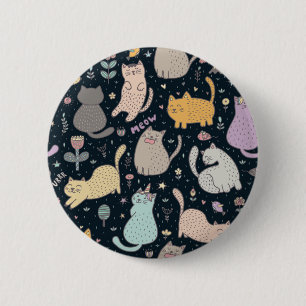 Cat pattern 2 inch round button