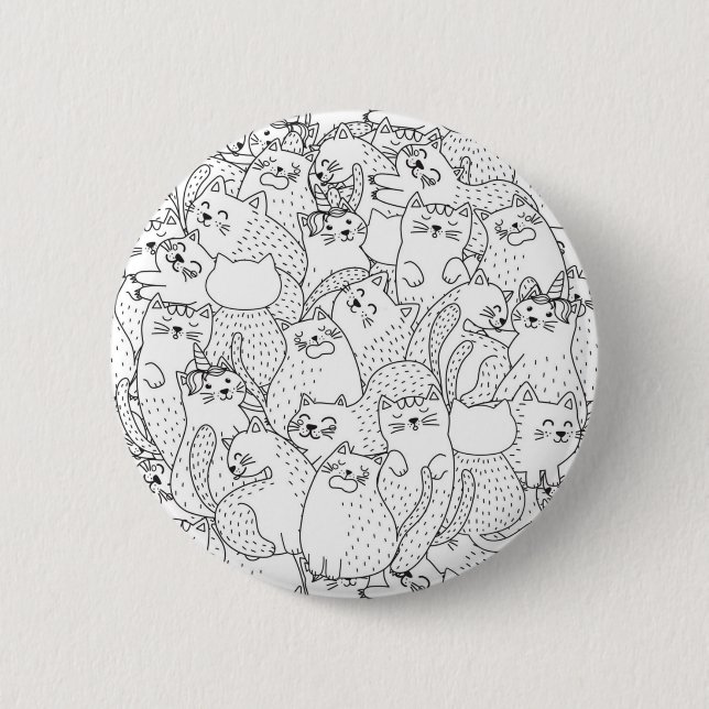Cat pattern 2 inch round button (Front)