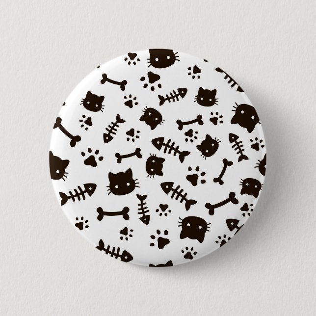 Cat pattern 2 inch round button (Front)