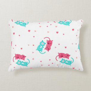 Cat pattern accent pillow