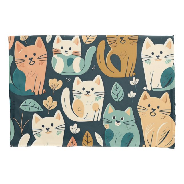 Cat Pattern Artsy Pillowcase (Front)