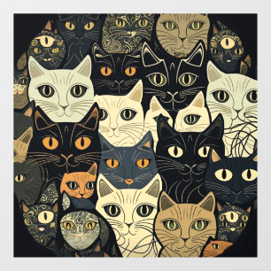Cat Pattern Artsy Window Cling