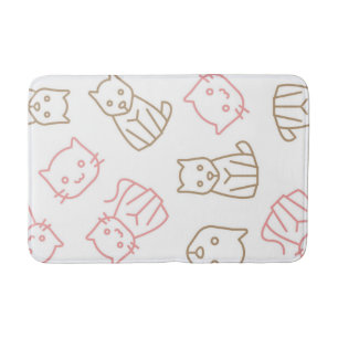 Cat pattern bath mat