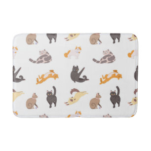 Cat pattern bath mat