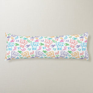 cat pattern body pillow
