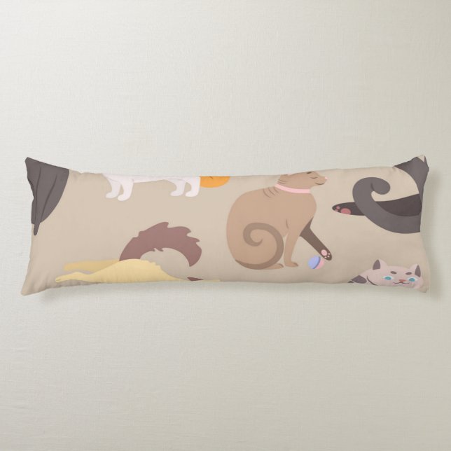 Cat pattern body pillow (Front)