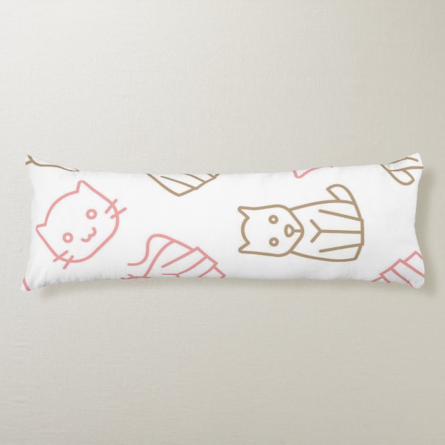 Cat pattern body pillow (Front)