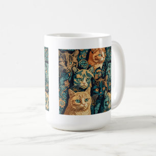 Cat Pattern Classic Mug, 15 oz Coffee Mug